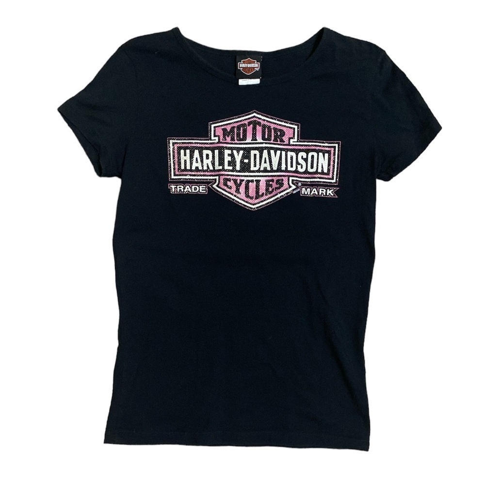 LARGE Black & Pink Harley-Davidson T-Shirt